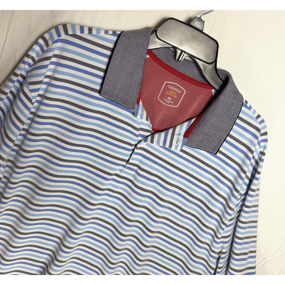 Daniel Cremieux‎ Mens Stripped Polo Shirt Blue and Black XXL Club 38